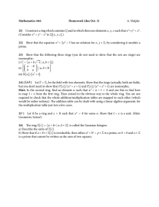Mathematics 466 Homework (due Oct. 3) 21) A. Hulpke