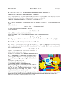 Mathematics 466 Homework (due Nov. 21) 51) A. Hulpke