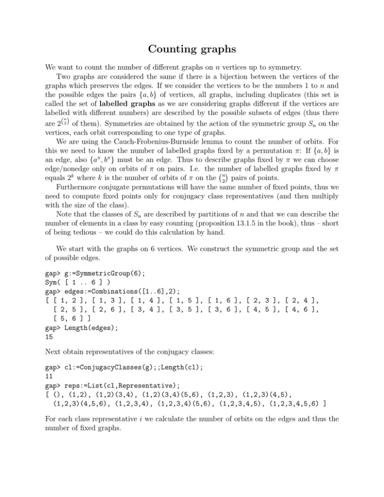 Counting graphs