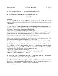 Mathematics 666 Homework (due Oct. 2) 15) A. Hulpke