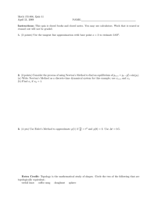 Math 155-004, Quiz 11 April 21, 2009 NAME: