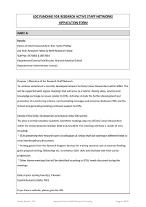 LDC FUNDING FOR RESEARCH ACTIVE STAFF NETWORKS APPLICATION FORM PART A