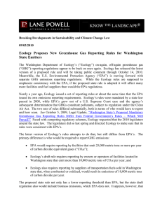 Ecology Proposes New Greenhouse Gas Reporting Rules for Washington State Emitters