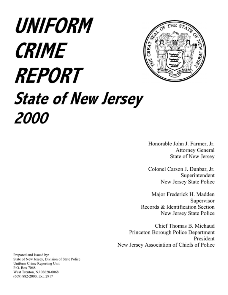 new jersey state police uniform crime report