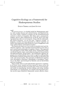 ‘‘C Cognitive Ecology as a Framework for Shakespearean Studies E