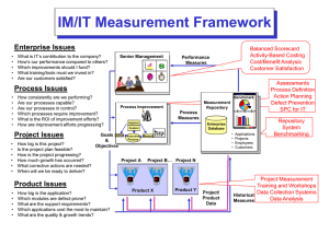 IM/IT Measurement Framework Enterprise Issues Balanced Scorecard Activity-Based Costing
