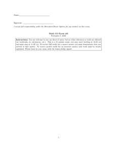 Name: Signature: I accept full responsibility under the Haverford Honor System for...
