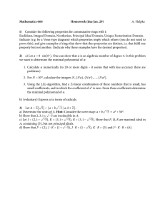 Mathematics 666 Homework (due Jan. 29) 1) A. Hulpke