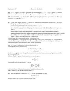 Mathematics 667 Homework (due Apr 4) 42) A. Hulpke