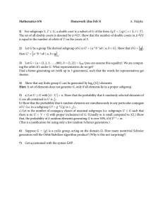 Mathematics 676 Homework (due Feb 3) A. Hulpke