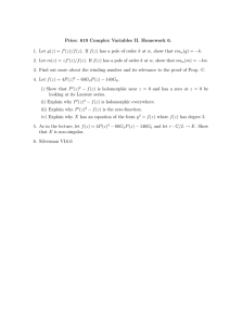 Pries: 619 Complex Variables II. Homework 6.