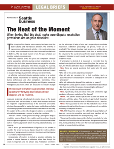 T The Heat of the Moment LEGAL BRIEFS