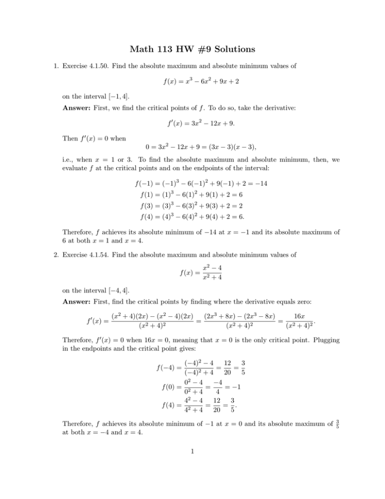 Math 113 Hw 9 Solutions