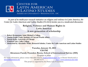 As part of its multi-year research initiative on religion and... Center for Latin American and Latino Studies (CLALS) invites you...