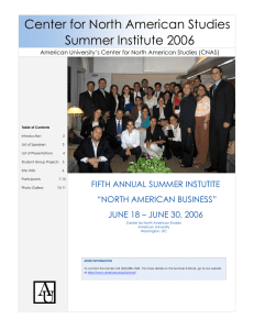 Center for North American Studies Summer Institute 2006