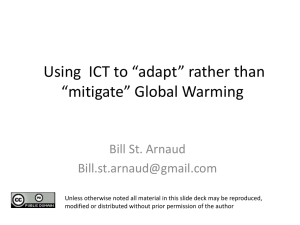 Using  ICT to “adapt” rather than “mitigate” Global Warming