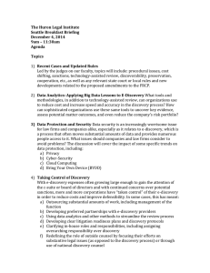 The Huron Legal Institute Seattle Breakfast Briefing December 4, 2014 9am – 11:30am