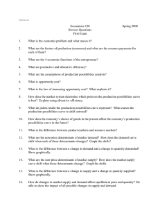 Economics 120 Spring 2008 Review Questions First Exam