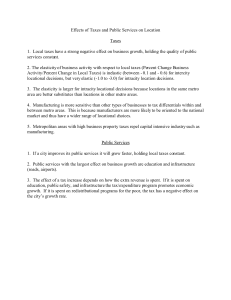 Effects of Taxes and Public Services on Location Taxes