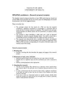 MPhil/PhD Research Proposal Template - University of Malta