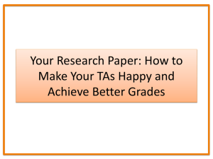 Your Research Paper: How to Make Your TAs Happy and