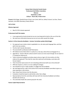 Kansas State University Faculty Senate  Professional Staff Affairs Committee  Minutes  September 2, 2014 
