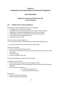 Introduction to the New Zealand TUI Research Programme John Fairweather