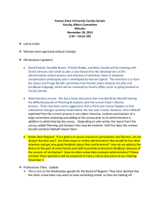 Kansas State University Faculty Senate  Faculty Affairs Committee  Minutes  November 18, 2014 