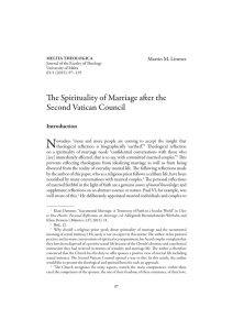 N The Spirituality of Marriage after the Second Vatican Council Introduction