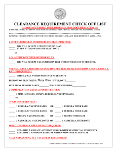 CLEARANCE REQUIREMENT CHECK OFF LIST