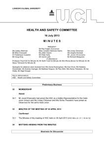 HEALTH AND SAFETY COMMITTEE M I N U T E S