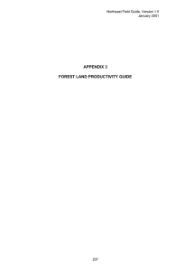 APPENDIX 3 FOREST LAND PRODUCTIVITY GUIDE Northeast Field Guide, Version 1.5