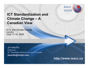 ICT Standardization and Climate Change – A Canadian View