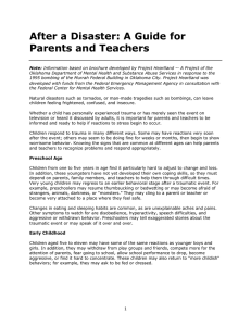 After a Disaster: A Guide for Parents and Teachers