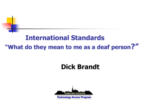 ?” International Standards Dick Brandt