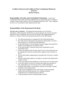 Conflict of Interest and Conflict of Time Commitment Disclosure (CICTC) Review Process