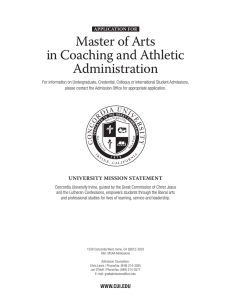 Master of Arts in Coaching and Athletic Administration