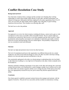 Conflict Resolution Case Study: Manager & Assistant