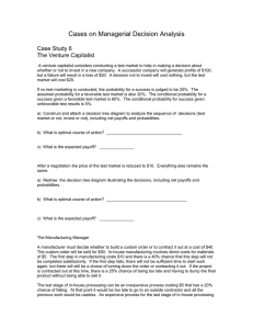 Cases on Managerial Decision Analysis  Case Study 6 The Venture Capitalist