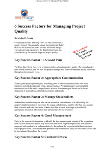 6 Success Factors for Managing Project Quality