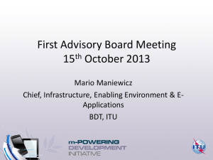 First Advisory Board Meeting 15 October 2013