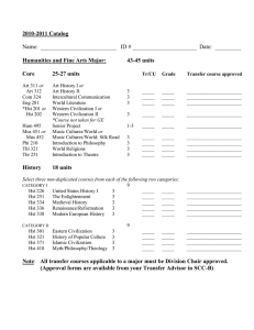 2010-2011 Catalog Humanities and Fine Arts Major: 43-45 units