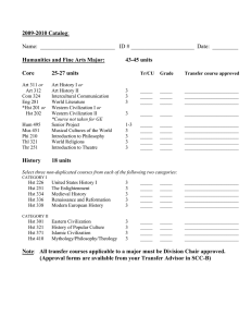 2009-2010 Catalog Humanities and Fine Arts Major: 43-45 units