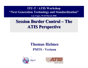Session Border Control – The ATIS Perspective