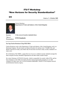 ITU-T Workshop “New Horizons for Security Standardization” CV