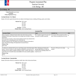 Program Assessment Plan American University CAS: Biology - BS