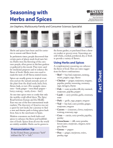 Seasoning with Herbs and Spices Jan Stephens,