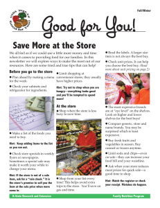 Good for You! Save More at the Store