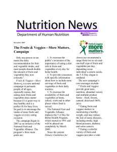 The Fruits &amp; Veggies—More Matters  Campaign