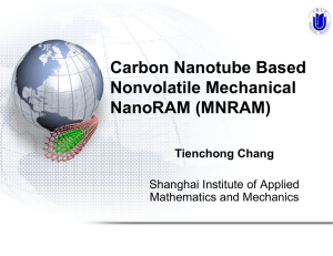 Carbon Nanotube Based Nonvolatile Mechanical NanoRAM (MNRAM) Tienchong Chang